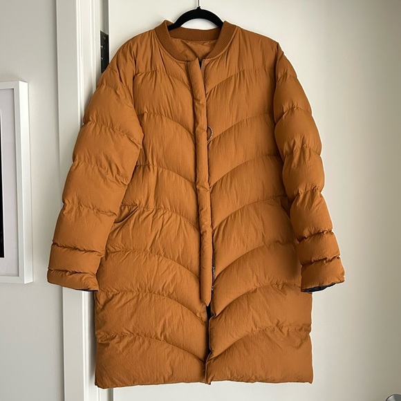 Burnt Orange Puff Long Jacket - Picture 2 of 8